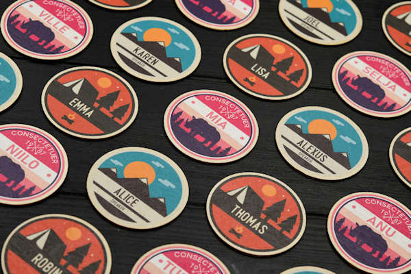 Wooden Pinback Campaign Buttons and Badges